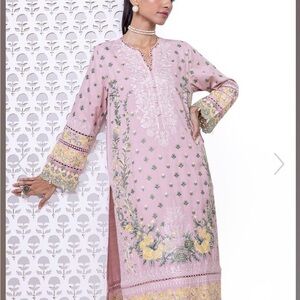 Elegant Pink Floral Kurta